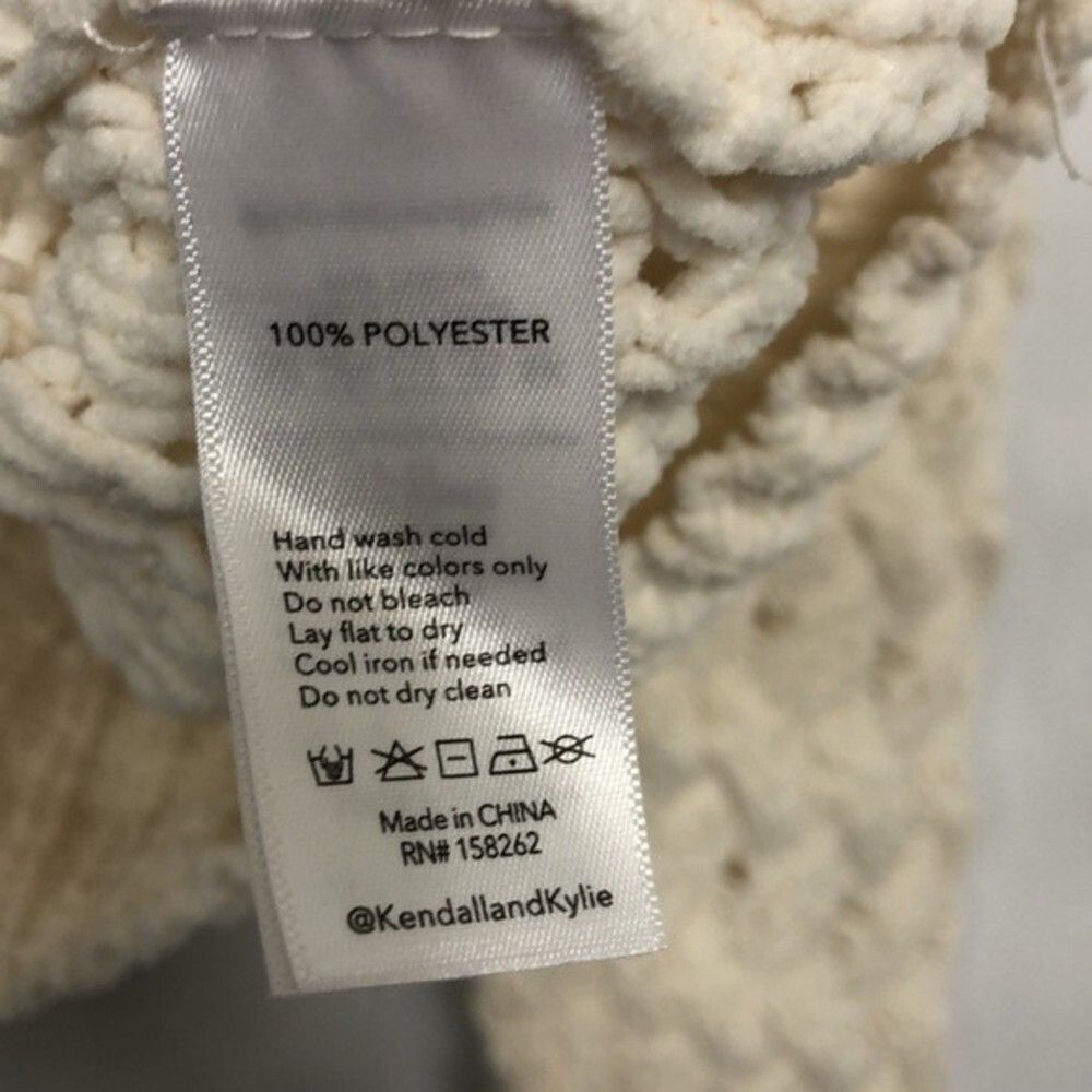 Kendall+Kylie Black Label Cowl-Neck White Soft Sweater Like New Condition Large - Picture 5 of 6